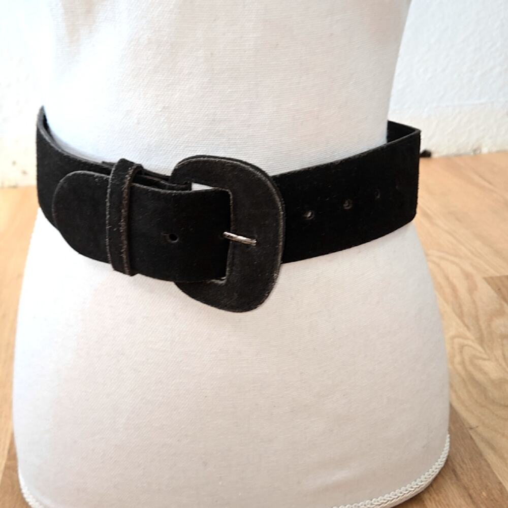 Vintage Wide Suede Women's Black Belts size Small Boho